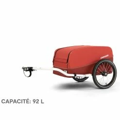 Remorque Vélo Utilitaire Cargo Kalle Croozer 92 Litres -Promos Accessoires guidon Magasin Remorque velo cargo Croozer kalle rouge