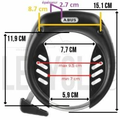 Antivol De Cadre à Clés Tectic 496 De Vélo ABUS 10 Antivol De Cadre à Clés Tectic 496 De Vélo ABUS -Promos Accessoires guidon Magasin antivol de cadre a cles tectic 496 de velo abus full 5