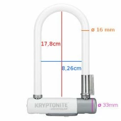 Antivol Vélo Kryptolok Mini 7 Blanc - Kryptonite -Promos Accessoires guidon Magasin antivol velo kryptolok mini 7 blanc kryptonite full 5