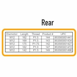 Antivol Pour Roues Avant Et Arrière à Axe Traversant M12 Pinhead -Promos Accessoires guidon Magasin axe antivol traversant roue arriere m12x175xp175