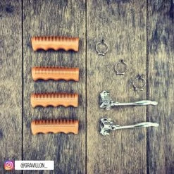 Brandless Poignées De Vélo Vintage Caramel Avec Creux 110 Mm -Promos Accessoires guidon Magasin poignees vintage velo gravillon