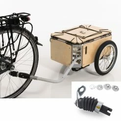 Remorque Vélo Bois Avec Coffre Modulable Flos 2425 Carette -Promos Accessoires guidon Magasin remorque velo carette flos 5