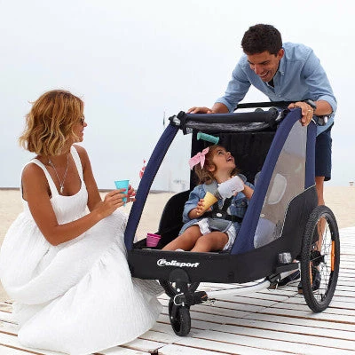 Remorque Vélo Enfant 2 Places Pliable Avec Suspension Polisport 5 Remorque Vélo Enfant 2 Places Pliable Avec Suspension Polisport – Image 5